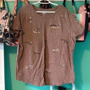 NWOT Old Navy Astrology Women's Mauve Graphic Tee